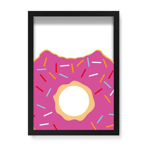 Quadro Decorativo Donut - 32,5x23cm (moldura em Laca Preta)