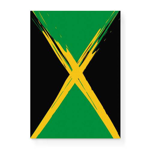Quadro Decorativo em Tela Canvas Bandeira Jamaica - 32,5x23cm