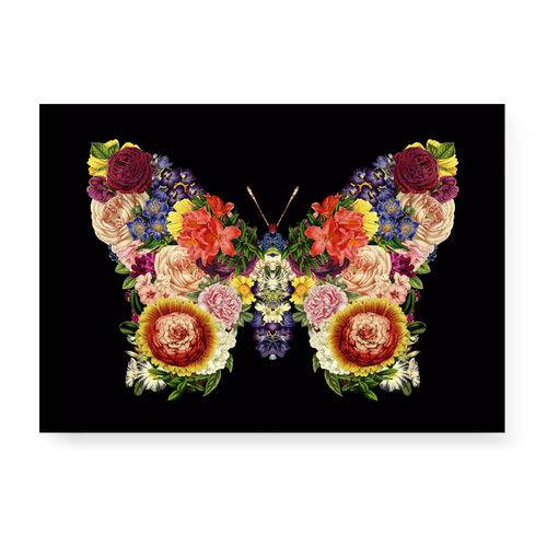 Quadro Decorativo em Tela Canvas Borboleta Floral Tobé - 46x32,5cm