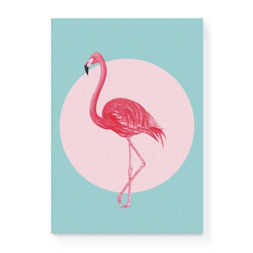 Quadro Decorativo em Tela Canvas Flamingo - 32,5x23cm