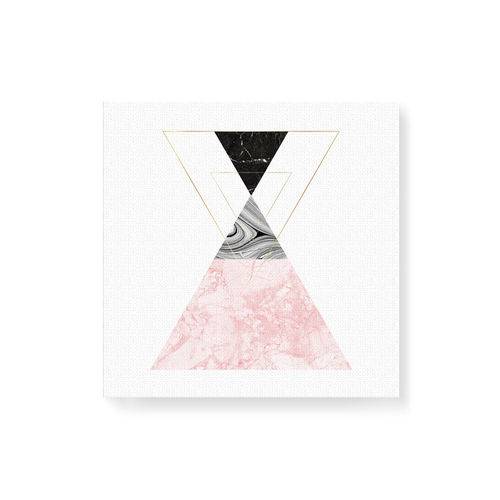 Quadro Decorativo em Tela Canvas Geométrico Triângulos Pirâmide - 20x20cm