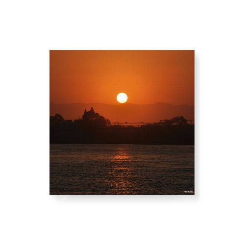 Quadro Decorativo em Tela Canvas Pôr do Sol no Rio Mampituba - 20x20cm