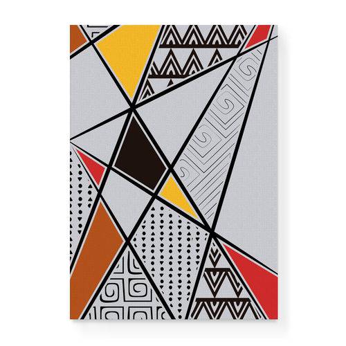 Quadro Decorativo em Tela Canvas Textura Africana Linhas - 46x32,5cm