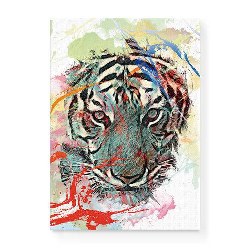 Quadro Decorativo em Tela Canvas Tigre Tintas Close - 46x32,5cm