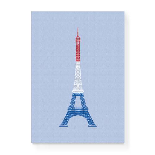 Quadro Decorativo em Tela Canvas Torre Eiffel Colorida - 46x32,5cm