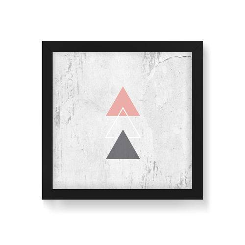 Quadro Decorativo Escandinavo Triângulos - 20x20cm (moldura em Laca Preta)