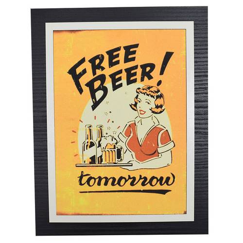 Quadro Decorativo Free Beer Tomorrow - 30 X 23 Cm Único Único