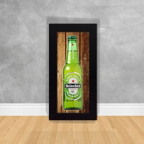 Quadro Decorativo Garrafa Heineken Garrafa de Cerveja 01 Preta