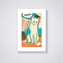 Quadro Decorativo - Gato Meow - Ps279