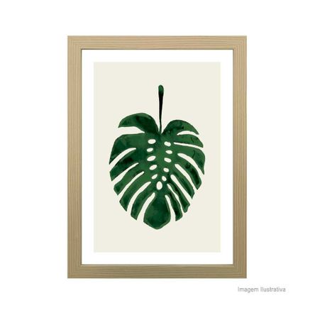 Quadro Decorativo Green Leaf 28x38cm Zebrano Infinity