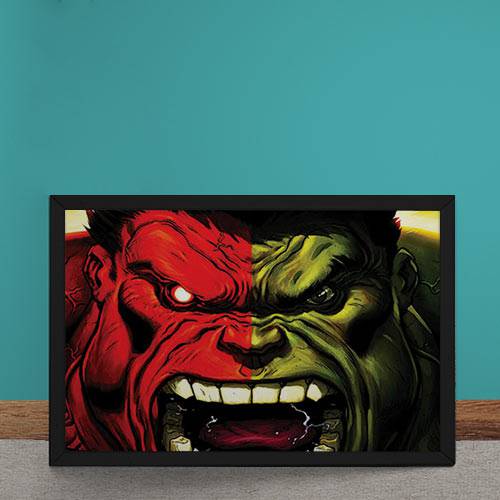 Quadro Decorativo Hulk e Hulk Vermelho Marvel