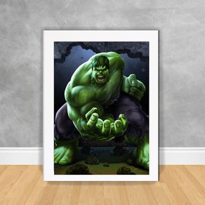 Quadro Decorativo Incrível Hulk 04 Hulk 04 Branca
