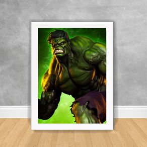 Quadro Decorativo Incrível Hulk Hulk 01 Branca