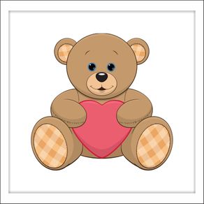 Quadro Decorativo Infantil Quarto de Bebê Ursinho Teddy QI140004