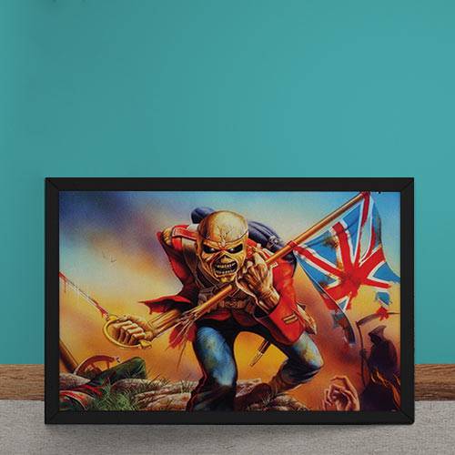 Quadro Decorativo Iron Maiden Ed Hunter Bandeira da Inglaterra
