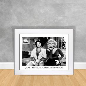 Quadro Decorativo Jane Russel e Marilyn Monroe Quadro Personalidade 97 Branca