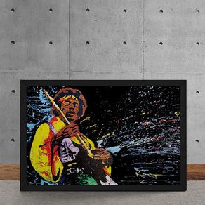 Quadro Decorativo Jimi Hendrix Aquarela 25x35