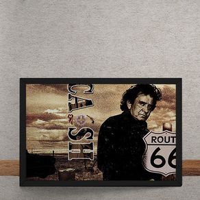Quadro Decorativo Johnny Cash Rota 66 25x35