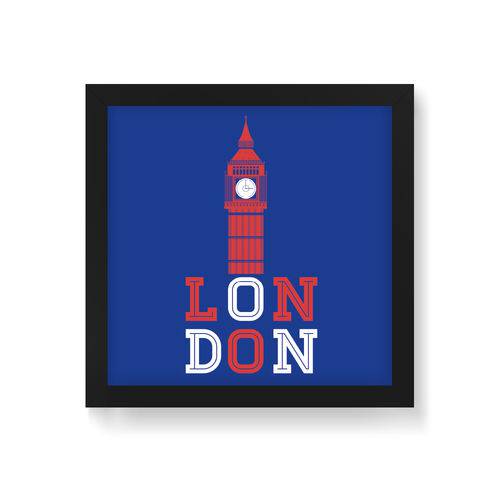 Quadro Decorativo London Big Ben - 30x30cm (moldura em Laca Preta)