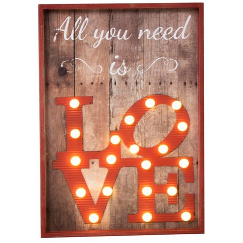 Quadro Decorativo Luminoso All You Need Is Love 40.774 - Ribeiro e Pavani