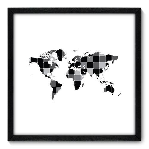 Quadro Decorativo - Mapa Mundi - 50cm X 50cm - 098qndcp
