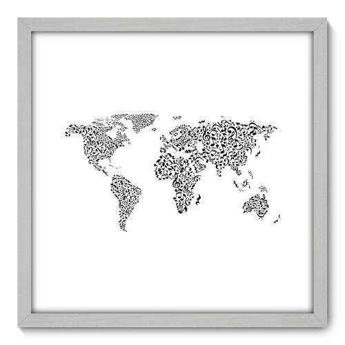Quadro Decorativo - Mapa Mundi - N3009 - 50cm X 50cm