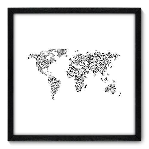 Quadro Decorativo - Mapa Mundi - N7009 - 50cm X 50cm