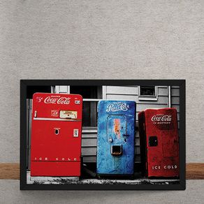 Quadro Decorativo Maquina de Refrigerantes Coca Cola Pepsi 25x35