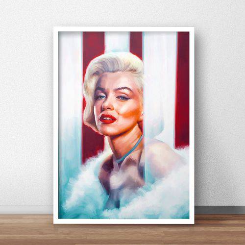 Quadro Decorativo Marilyn Monroe Usa 20x30cm Branco