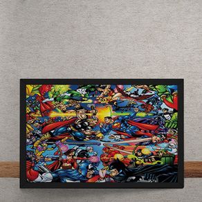 Quadro Decorativo Marvel Versus DC Comics Quadrinhos 25x35