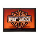 Quadro Decorativo Metal Harley Davidson Cor Laranja 30x40x1