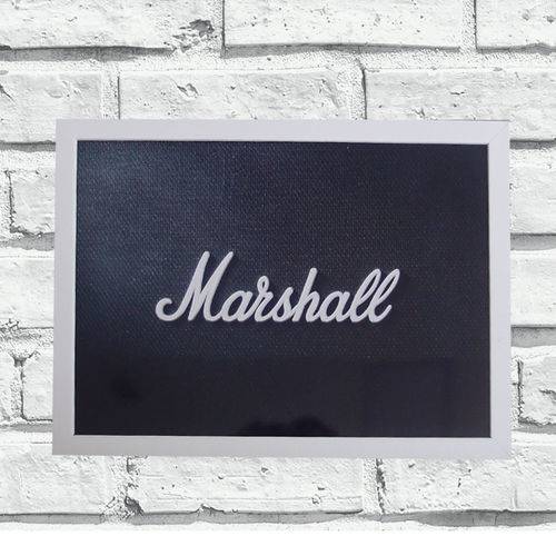 Quadro Decorativo Metal Marshall Grande Cor Preto 29x41x2cm