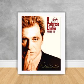 Quadro Decorativo Michael Corleone - o Poderoso Chefão 02 Filmes 18 Branca