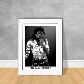 Quadro Decorativo Michael Jackson 05 Quadro Personalidade 34 Branca