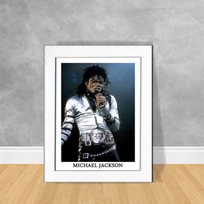Quadro Decorativo Michael Jackson 06 Quadro Personalidade 35 Branca