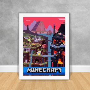 Quadro Decorativo Minecraft Minecraft 01 Branca