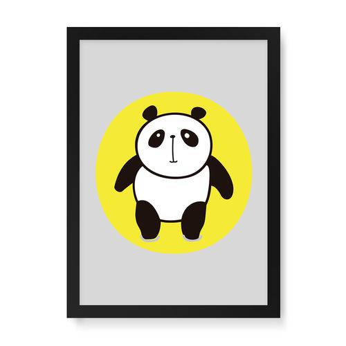 Quadro Decorativo Panda em Pé - 32,5x23cm (moldura em Laca Preta)