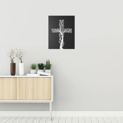 Quadro Decorativo Parede Religião Cruz em Galhos 60cm