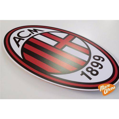 Quadro Decorativo Placa Ac Milan Mdf 3mm Times Futebol