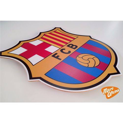 Quadro Decorativo Placa Fc Barcelona Mdf 3mm Times Futebol