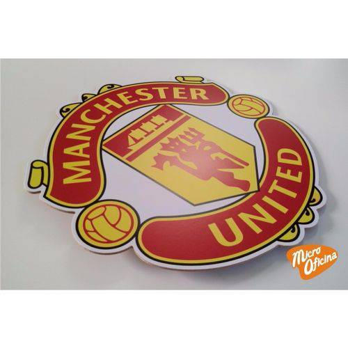 Quadro Decorativo Placa Manchester Utd Mdf 3mm Times Futebol