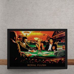 Quadro Decorativo Poker Royal Flush Marylin Monroe Elvis Presley James Dean Humphrey Bogart 25x35