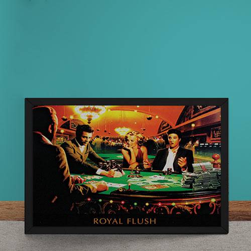 Quadro Decorativo Poker Royal Flush Marylin Monroe Elvis Presley James Dean Humphrey Bogart