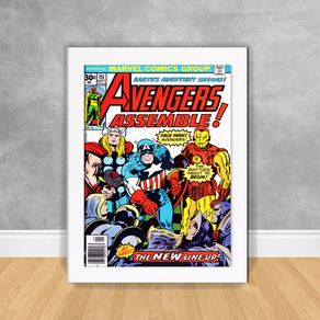 Quadro Decorativo Quadrinho Avengers - os Vingadores 02 os Vingadores 47 Branca