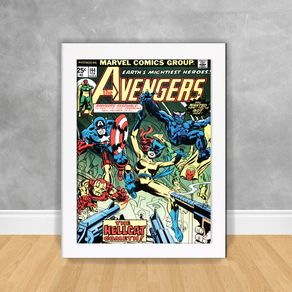 Quadro Decorativo Quadrinho Avengers - os Vingadores 04 os Vingadores 49 Branca