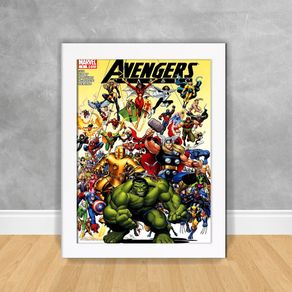 Quadro Decorativo Quadrinho Avengers - os Vingadores 05 os Vingadores 50 Branca