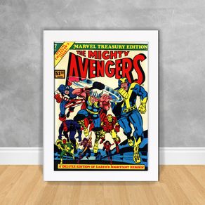 Quadro Decorativo Quadrinho The Mighty Avengers - os Vingadores os Vingadores 45 Branca