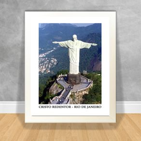 Quadro Decorativo Rio Atual - Cristo Redentor Rio Atual 45 Branca