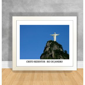 Quadro Decorativo Rio Atual - Cristo Redentor Rio Atual 83 Branca
