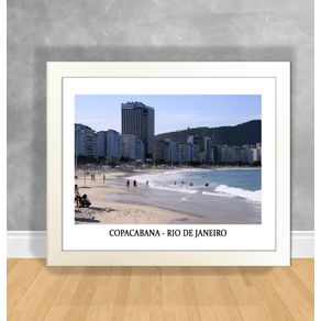 Quadro Decorativo Rio Atual - Praia de Copacabana Rio Atual 71 Branca